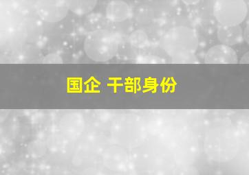 国企 干部身份